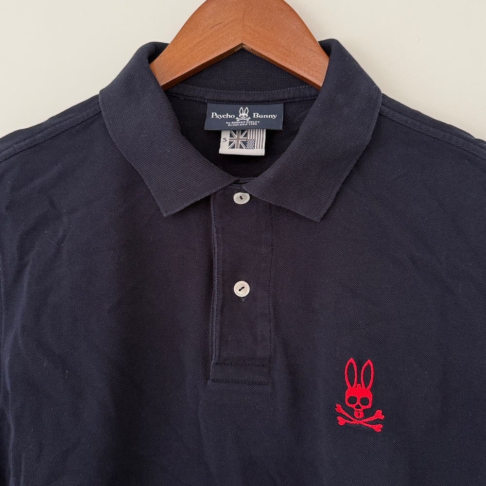 Psycho Bunny Navy Blue Polo with Red Emblem LIKE NEW Condition